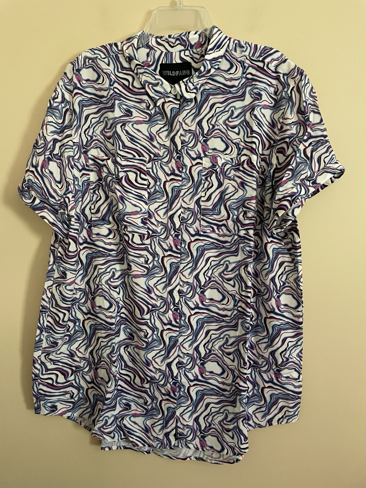 Wildfang The Empower Swirl Shirt Blouse Women’s XL Button up Short Sleeves NWT