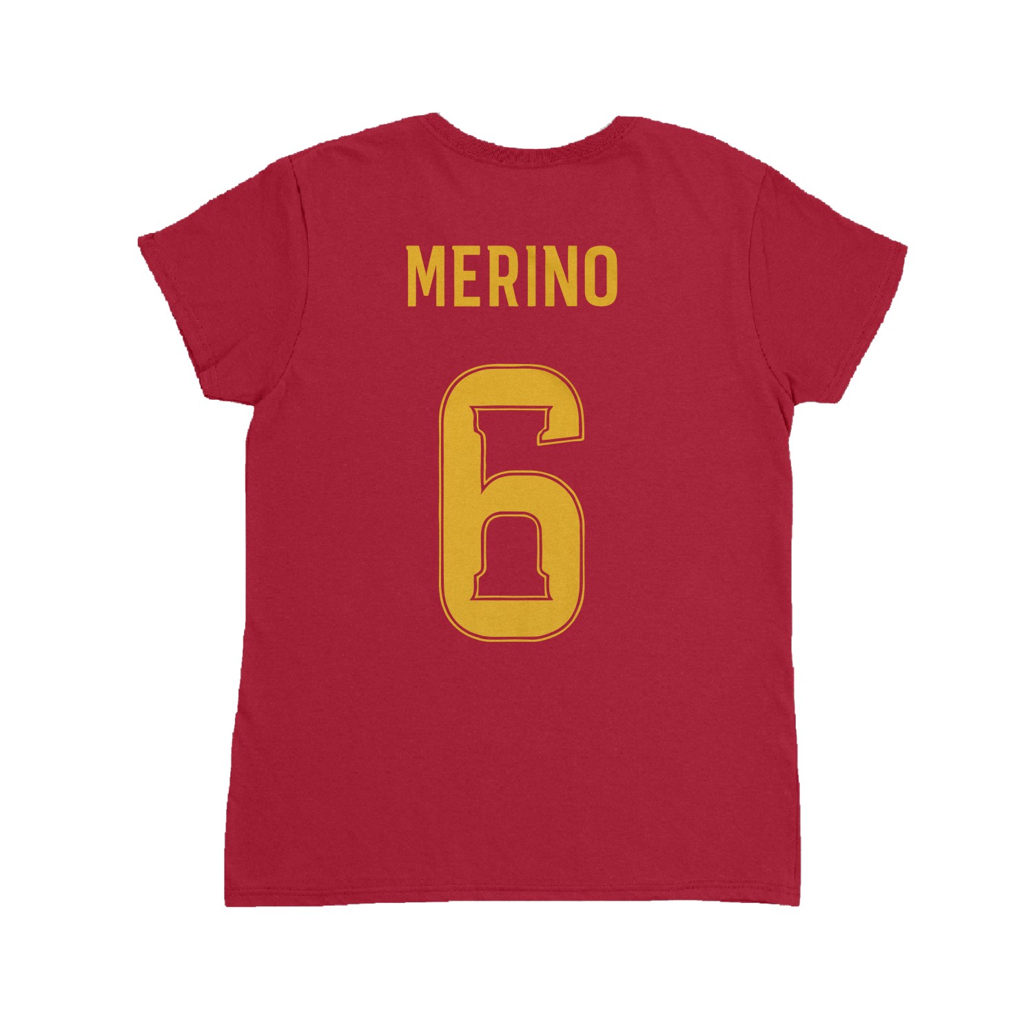 Spain Soccer Pride Merino 6 Two-Sided Tribute Ladies’ Crewneck T-Shirt