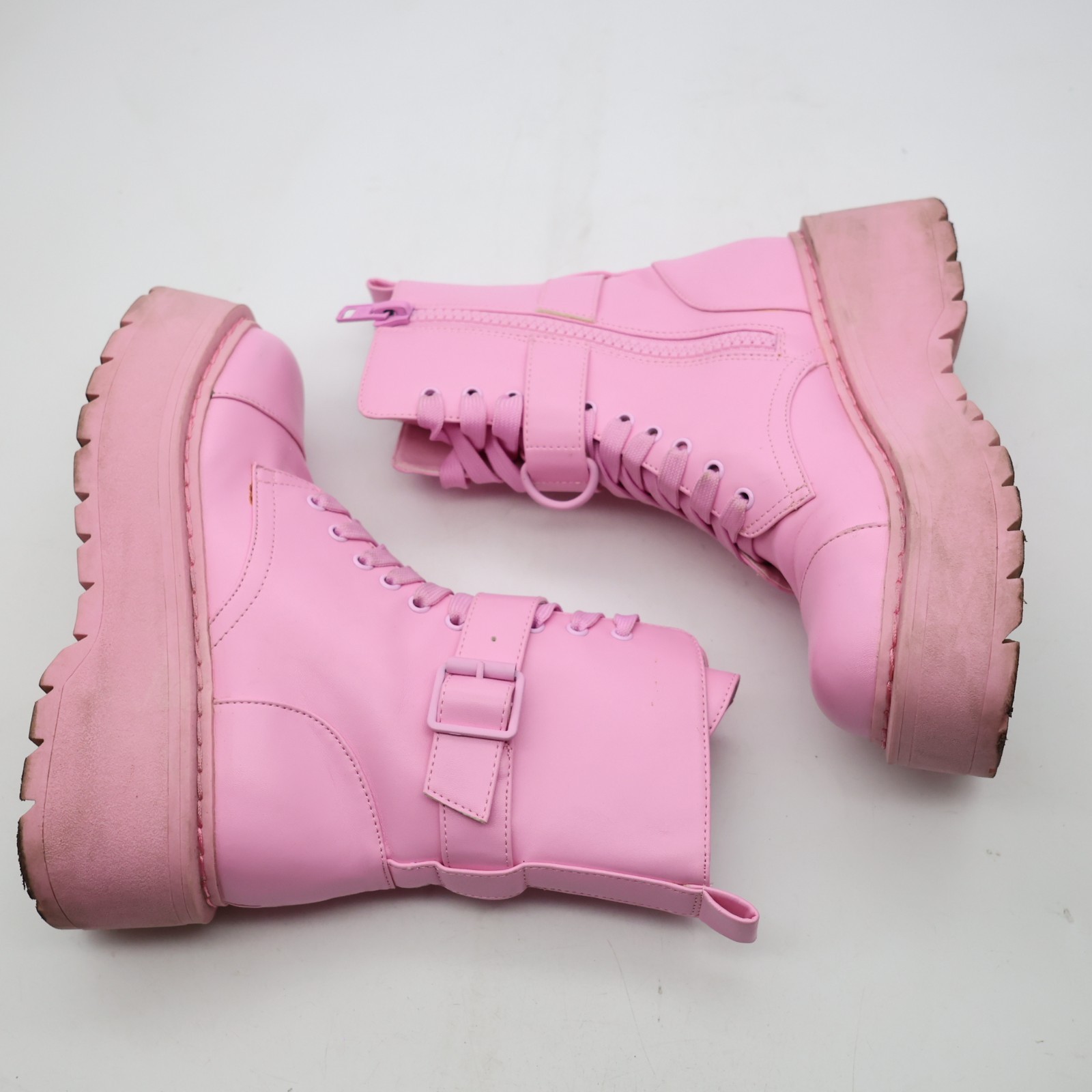 Current Mood Pink Synthetic Combat Boots Women’s Size 7 M High Top