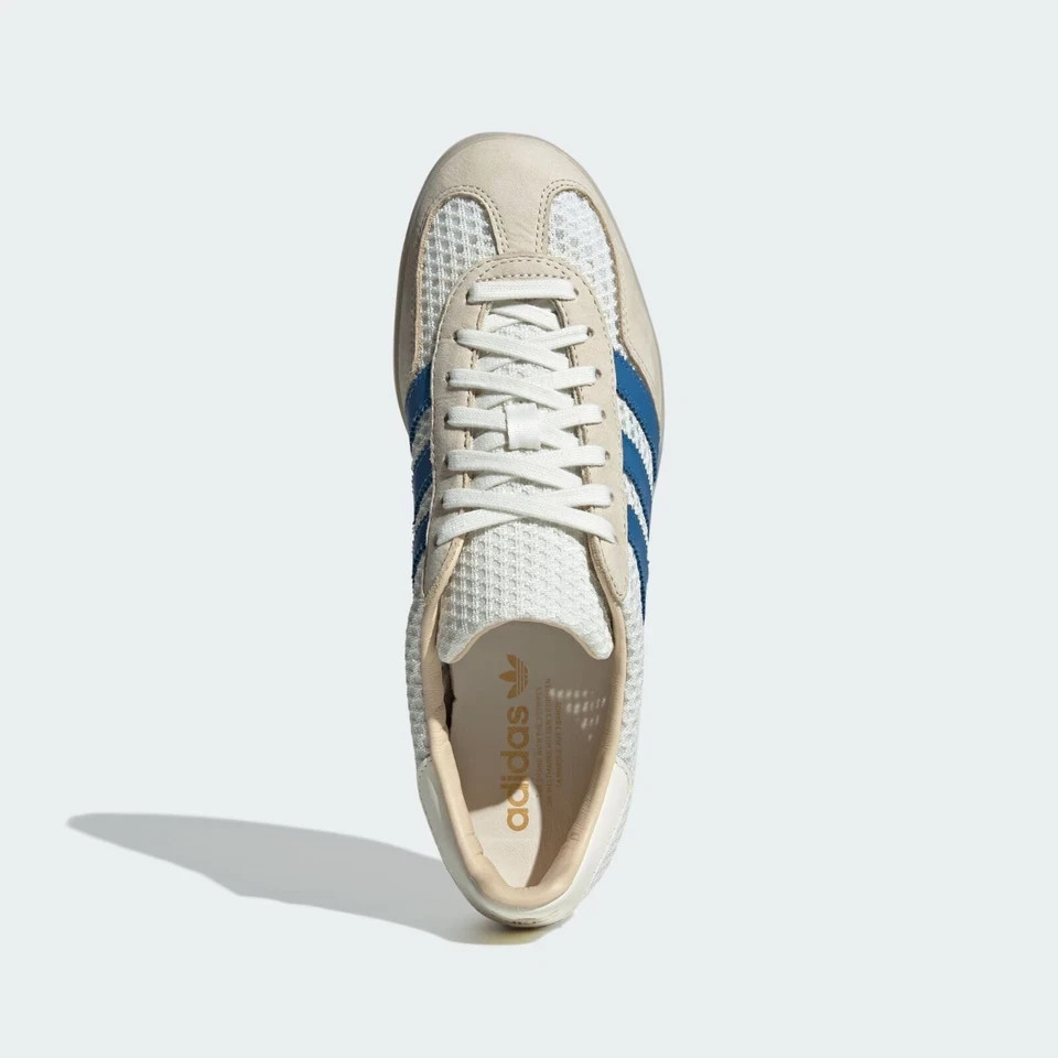 adidas Originals Gazelle Indoor Shoes Off White Focus Blue Sneakers Mens JH5419