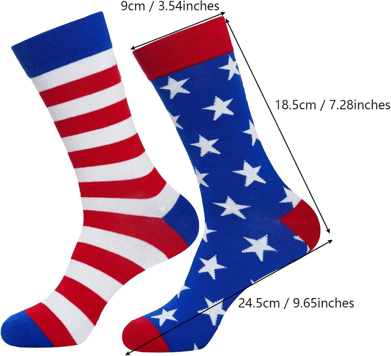 3 Pairs American Flag Socks Men Women USA Patriotic Stars Stripes Gift Set