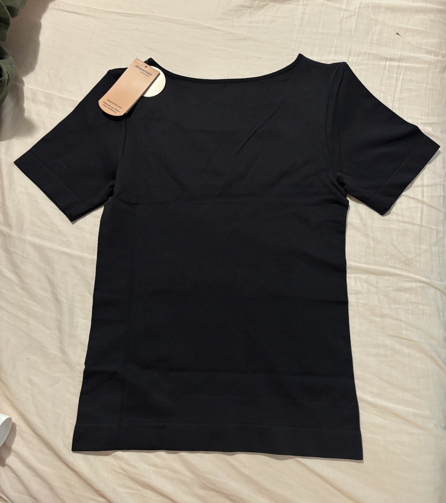 Shapermint NWT Black Essentials Short Sleeve Shaping T Shirt Size XL