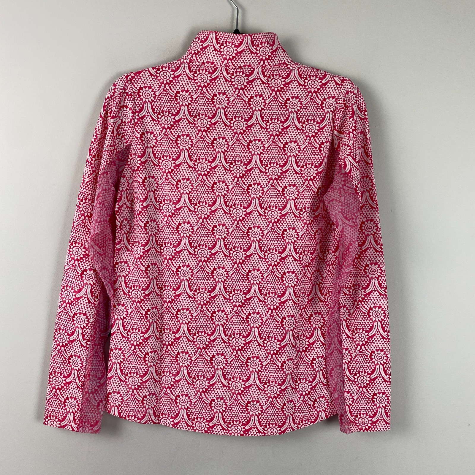 Ibkul Top Womens S Long Sleeve 1/4 Zip Mock Neck Pullover Leslie Watermelon