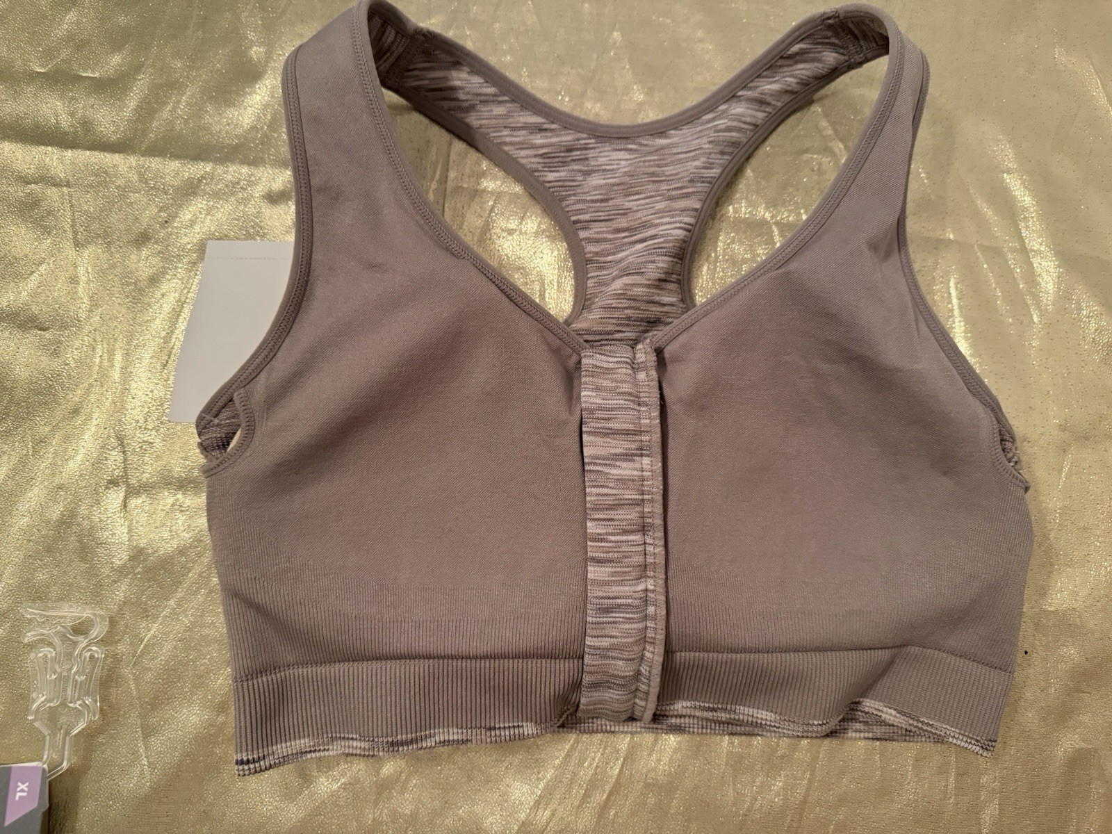 NWT Avia Zip Front Removable Pads Wire Free Sports Bra Medium Support Size XL