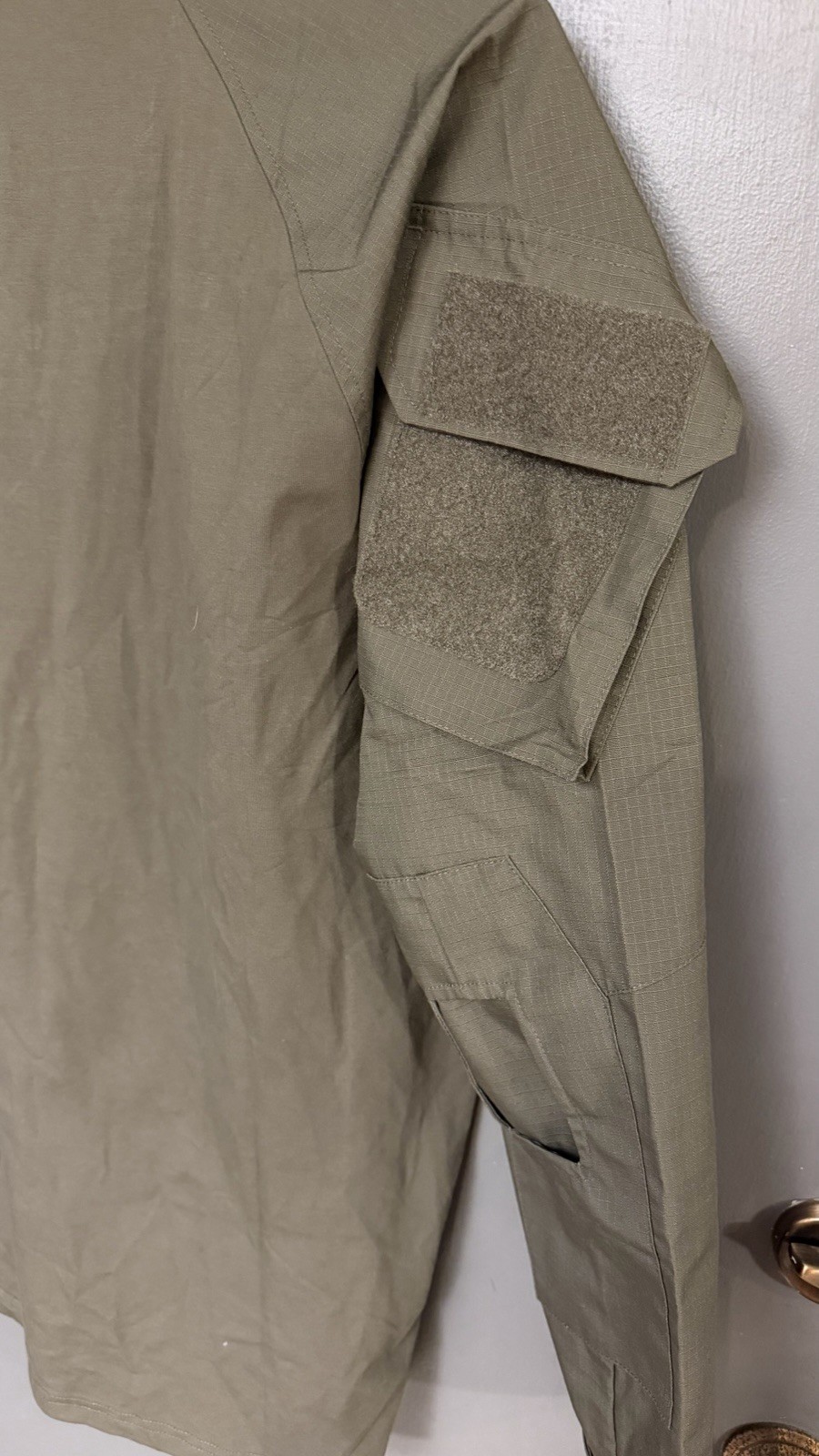 Unbranded Tactical Combat Shirt Mens M Green 1/4 Zip Ripstop Sleeve Utility