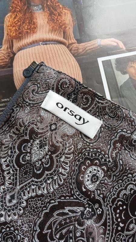 Orsay Black Silver Paisley Strapless Corset Bustier Top Lace-Up Boned Zipper