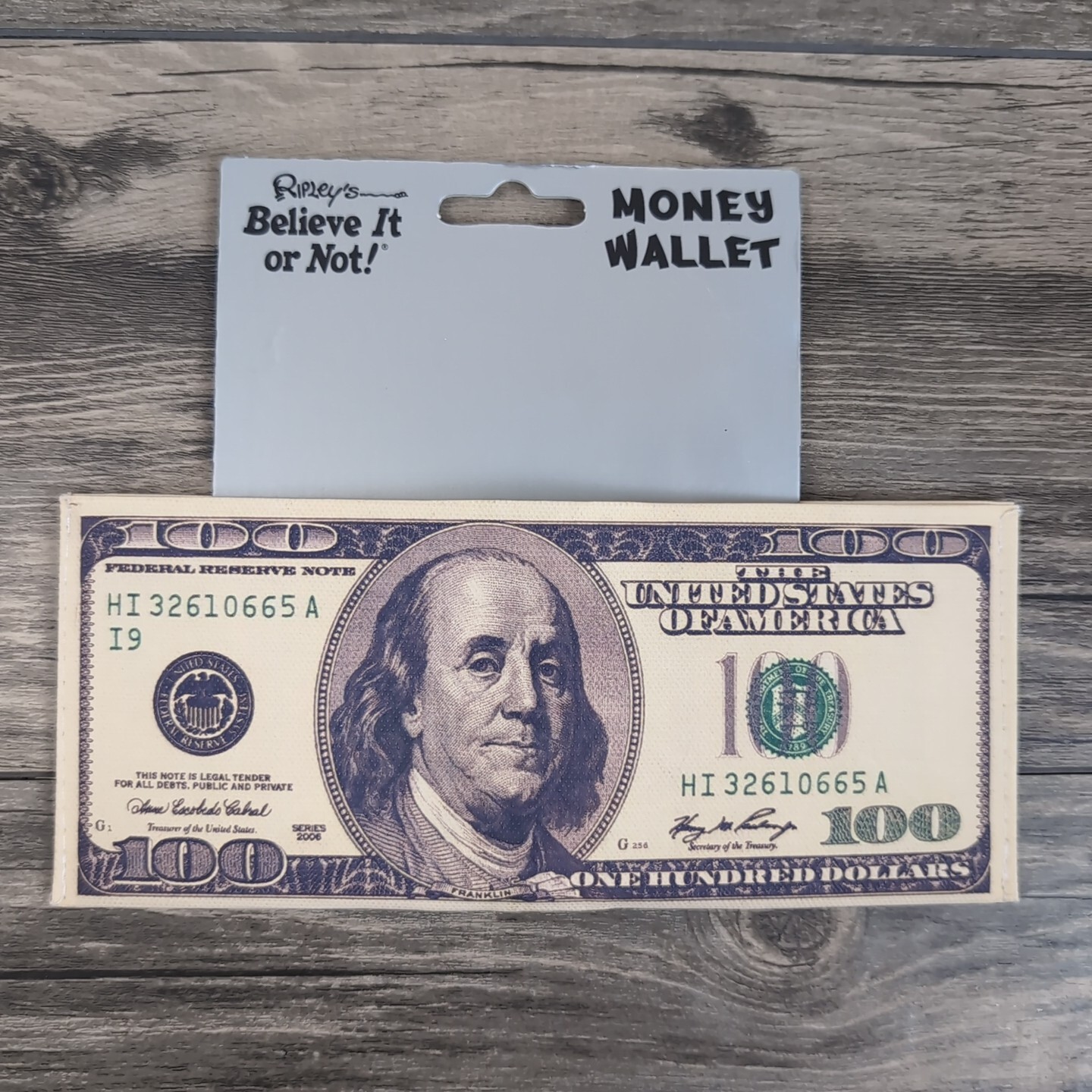 USA $100 One Hundred Dollar Print Men’s Leather Bifold Novelty Wallet