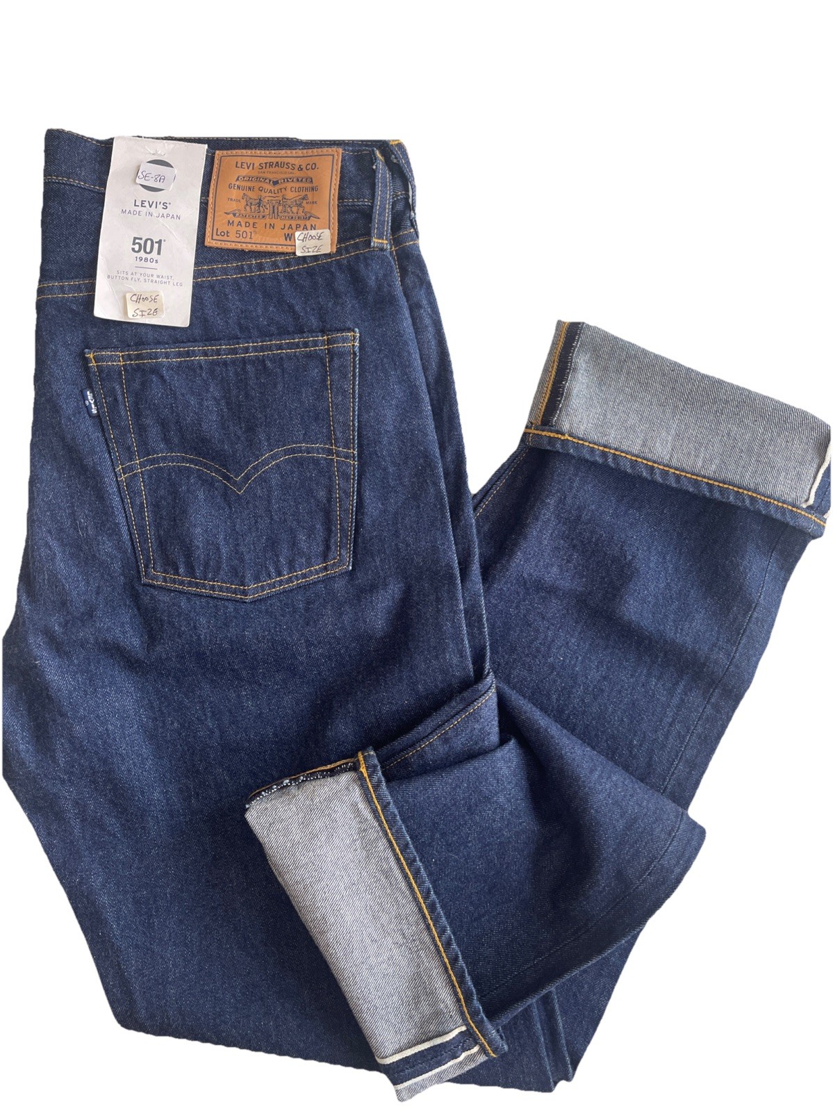 LEVI Made In Japan 1980’s 501 Dark Wash Selvedge, Various Sizes Choose