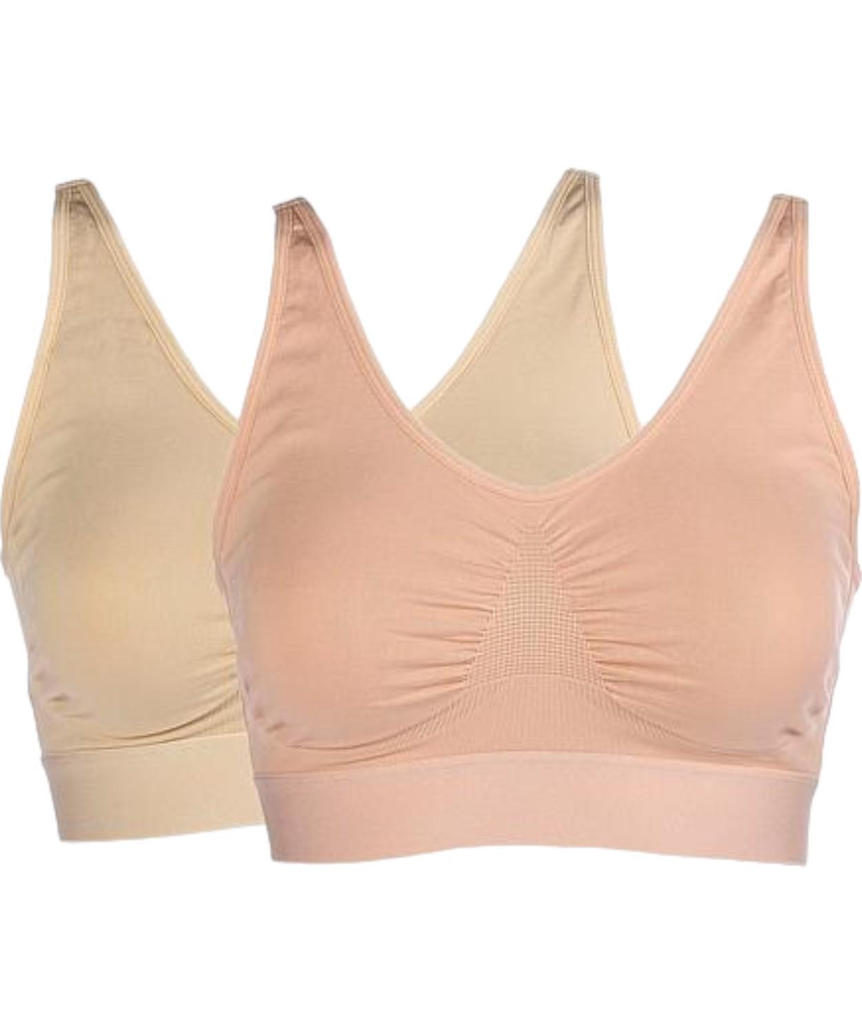 Rhonda Shear 2-pack Crossback Ahh Bra Light Beige/Pink Beige