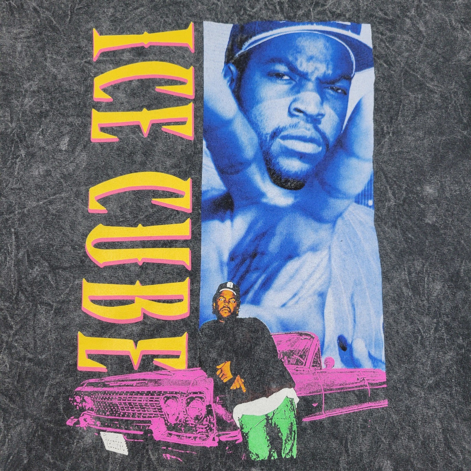 Ice Cube Rap T Shirt Mens Large L Black Faded Distressed Look Hip Hop