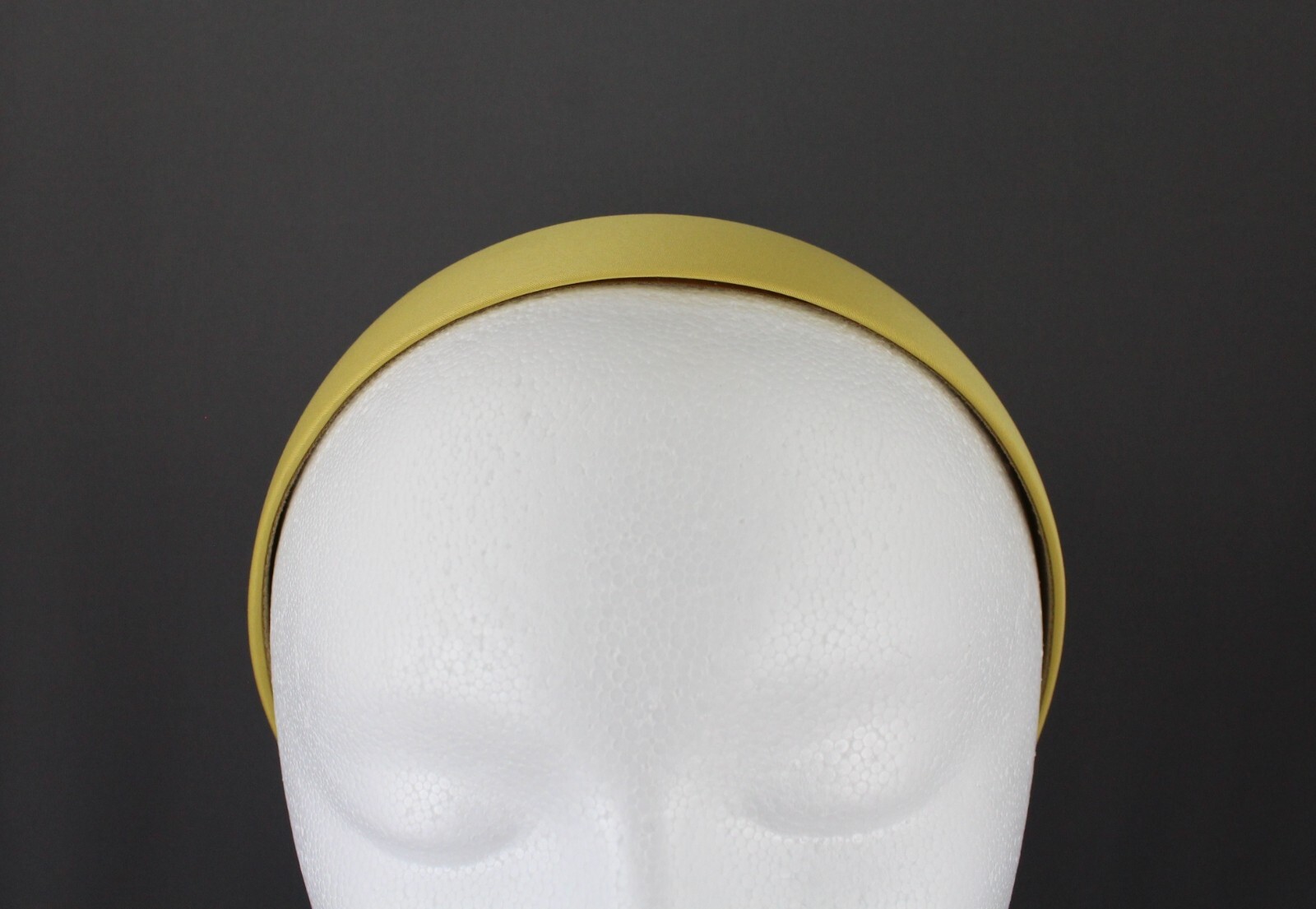 Yellow classic style basic satin fabric covered headband hair band 1 1/8″ wide