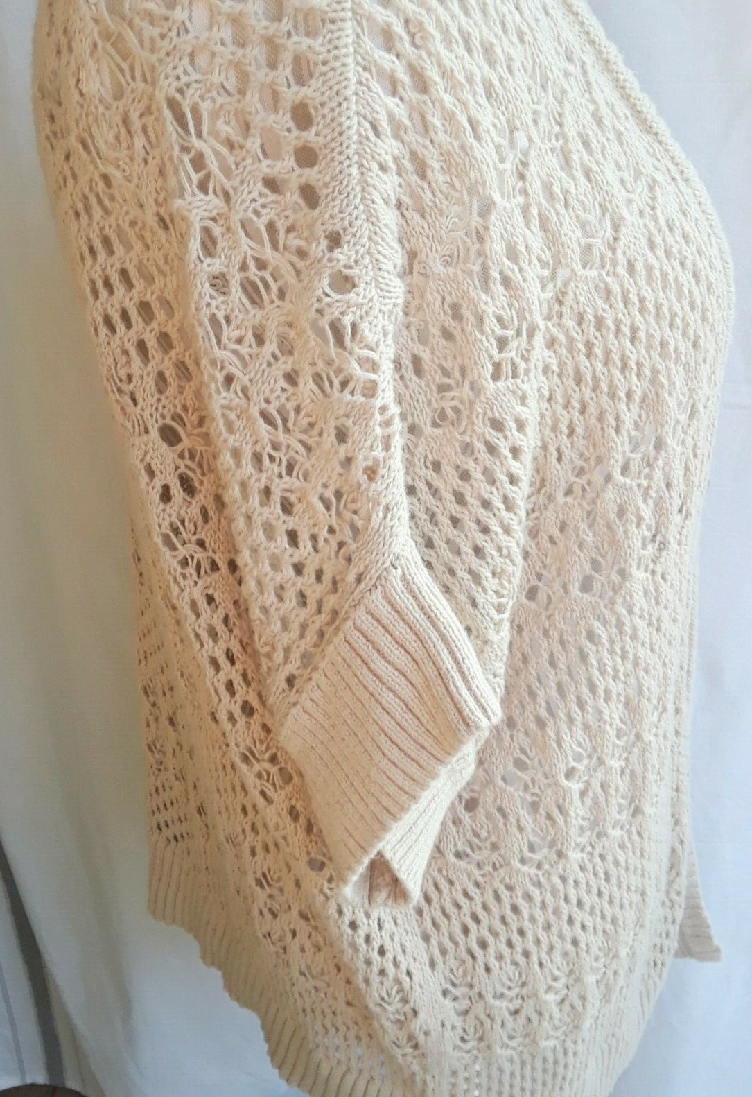 St John’s Bay Women 1XL short sleeve beige beautiful knit tunic TA1-7