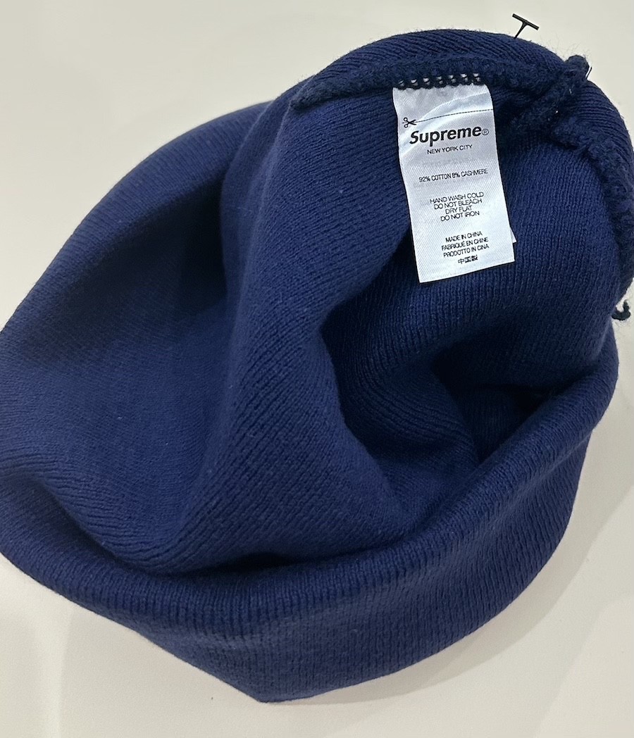 NEW IN BAG Supreme Box Big Logo Navy Blue Beanie FW22