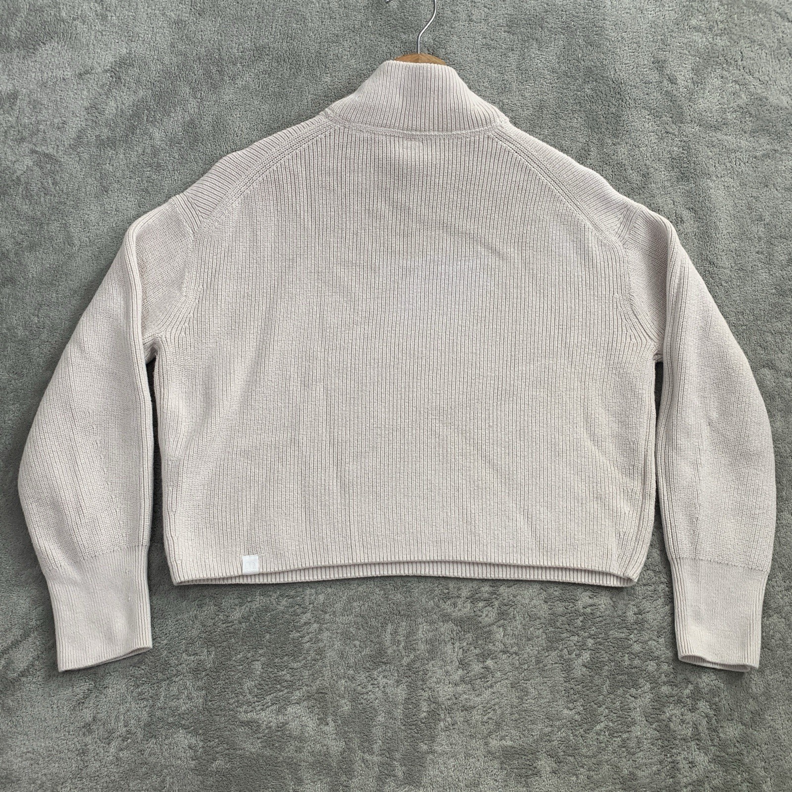 Lululemon Sweater Womens 2 Ribbed Merino Wool Blend Turtleneck Heathered Natural
