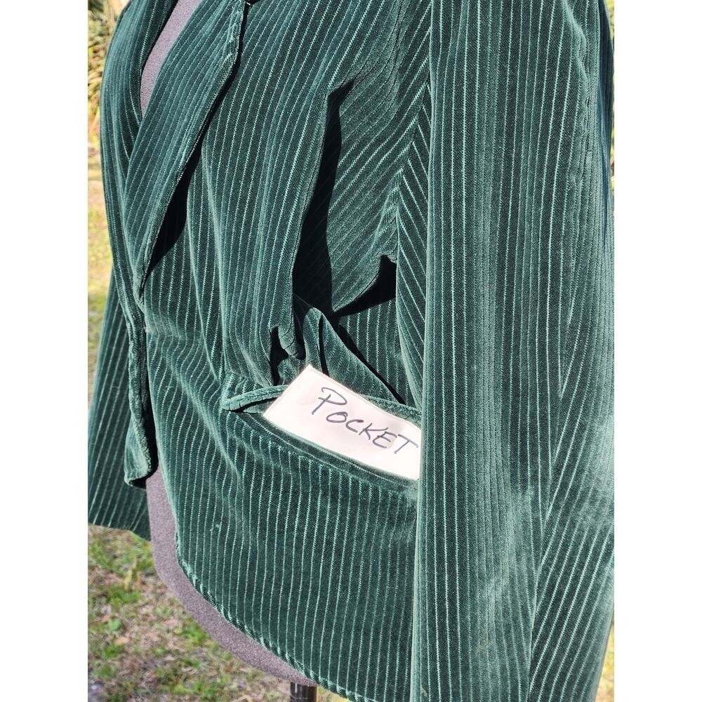 Green Costume Women Caroler Victorian Steampunk Peplum Velvet Corduroy large 40