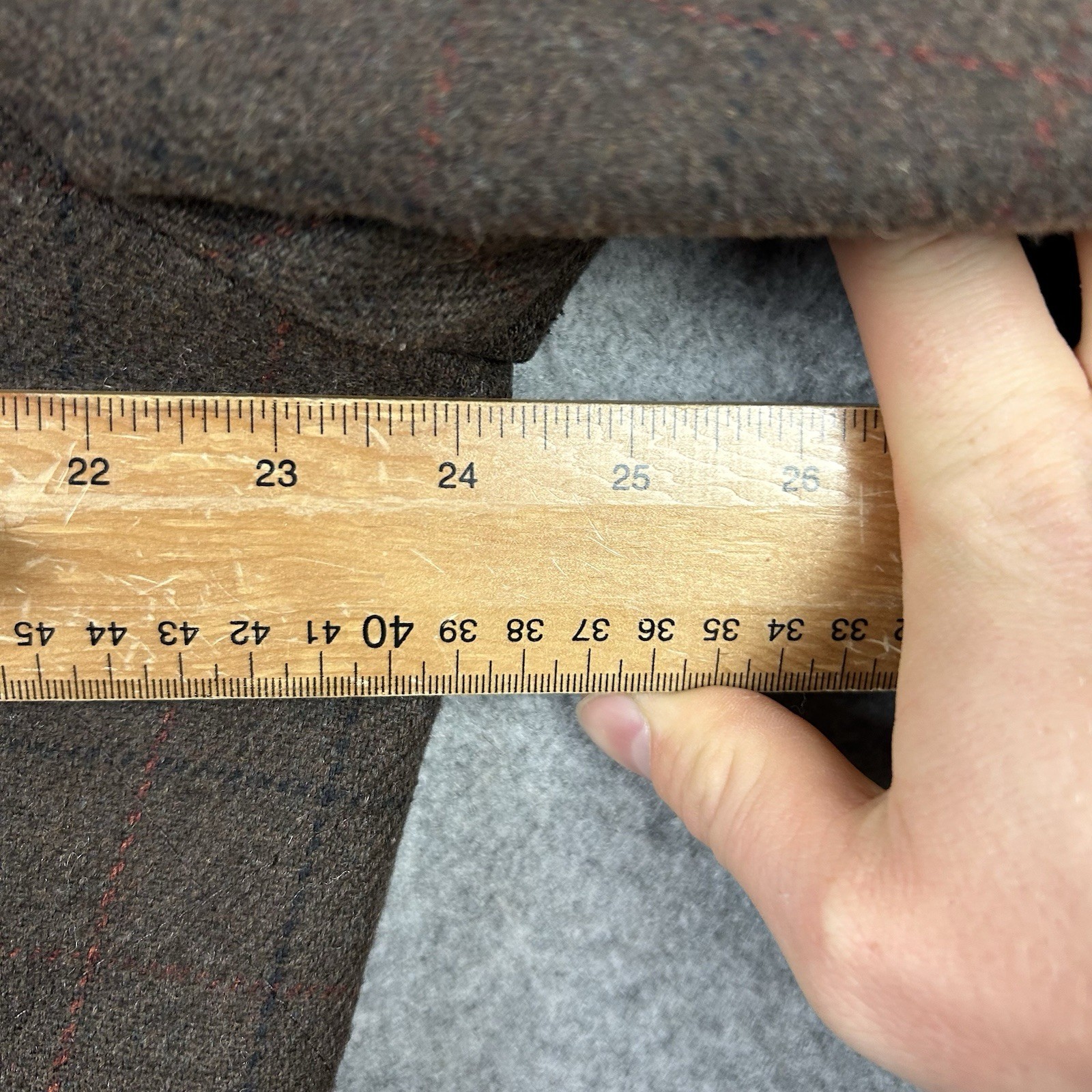 Savile Row Company Tweed Coat Mens XL Brown Overcoat Jacket Wool Blend Zip