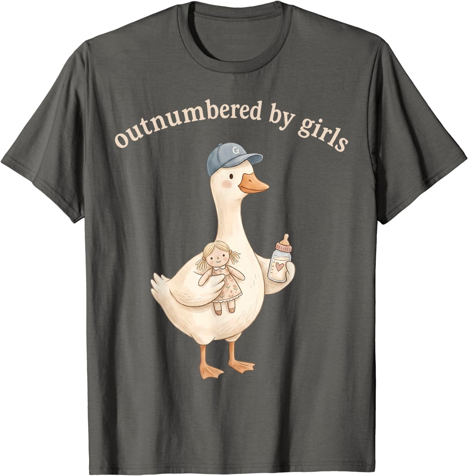 Outnumbered By Girls Funny Dad Goose Family Life T-Shirt