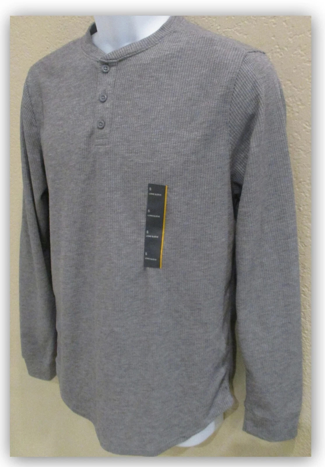 Mens Waffle-Knit long Sleeve 3 BUTTON Henley Shirts – ALL IN MOTION S M L XL XXL