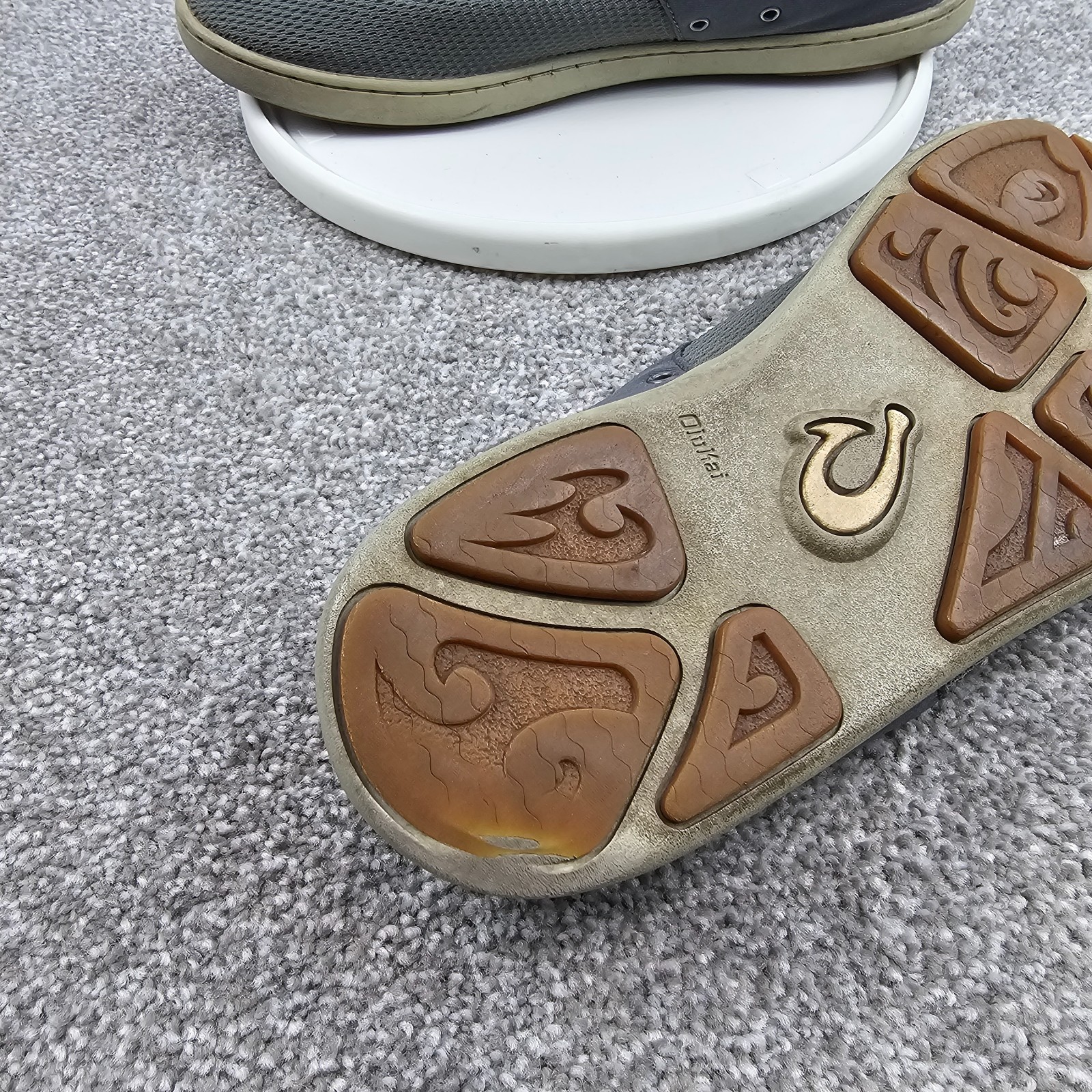 Olukai Nohea Moku Shoes Gray Mesh Slip On Causal Boat Mens Size 9