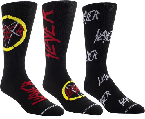 Slayer – Perri’s – Slayer – Crew Socks (3 Pack Collector Guitar Shape Tin) [New