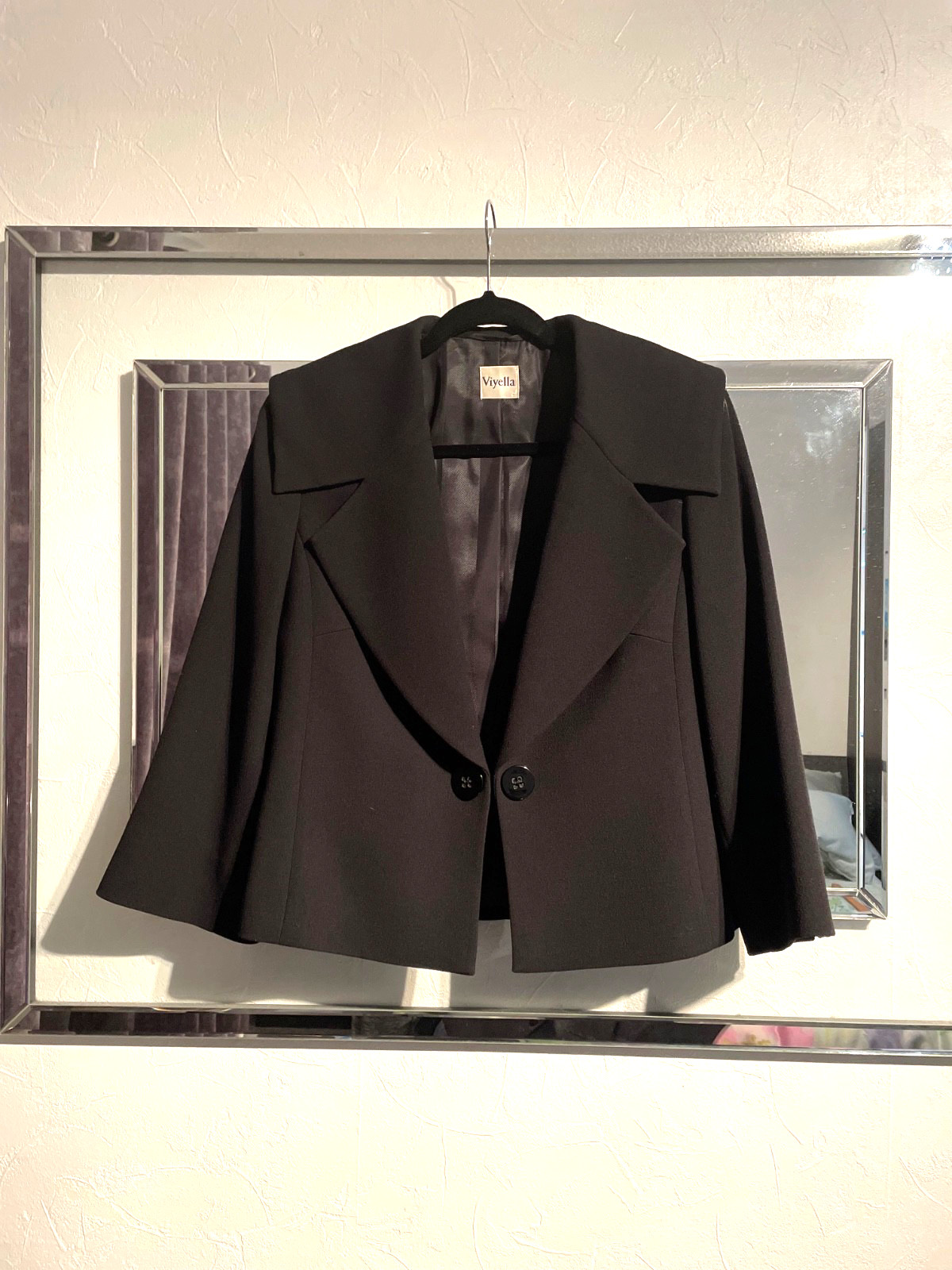Viyella Fully Lined Black Lightweight Wool & Polyester Jacket – Size 12