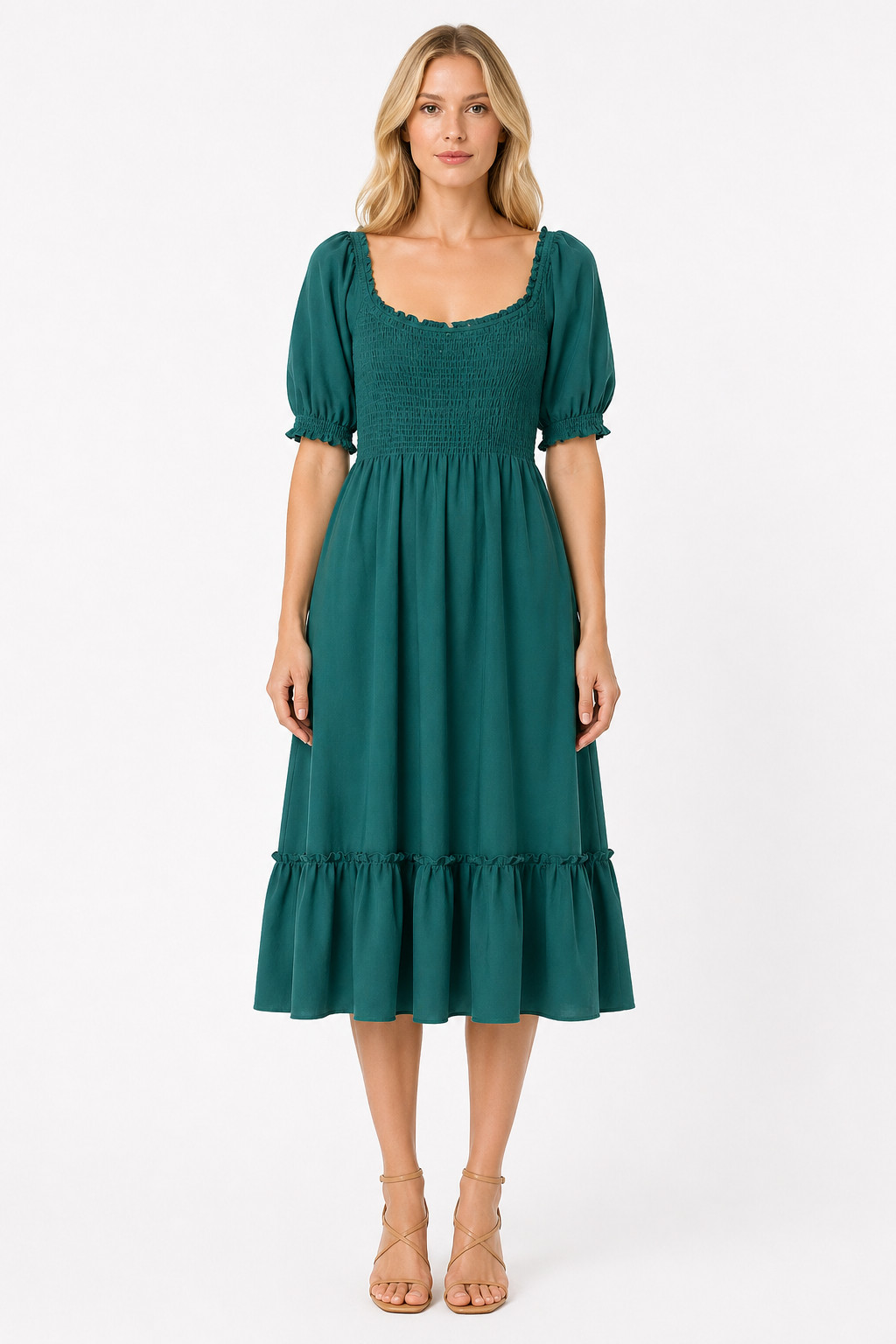 Hill House Home Louisa Nap Dress Size Small Boho Peasant Cottage Smocked Midi