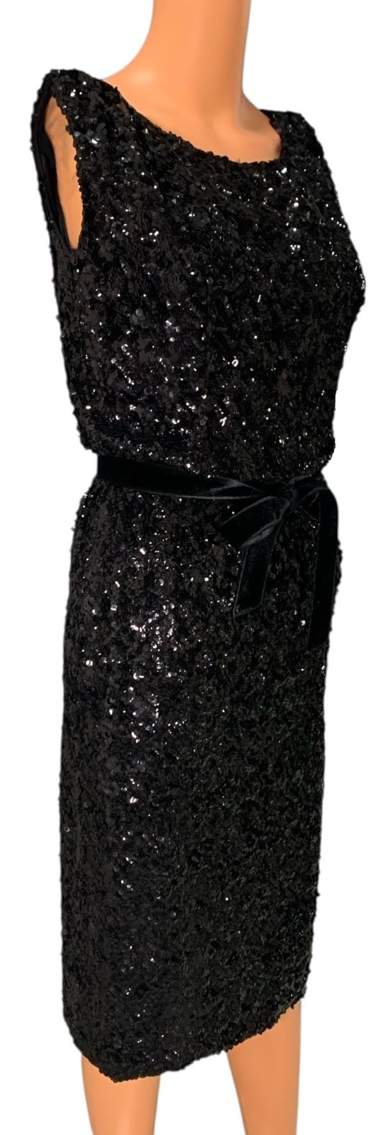BRANELL Vintage 50s/60s Women’s Sleeveless Sequined Sheath Cocktail Dress – Sz S