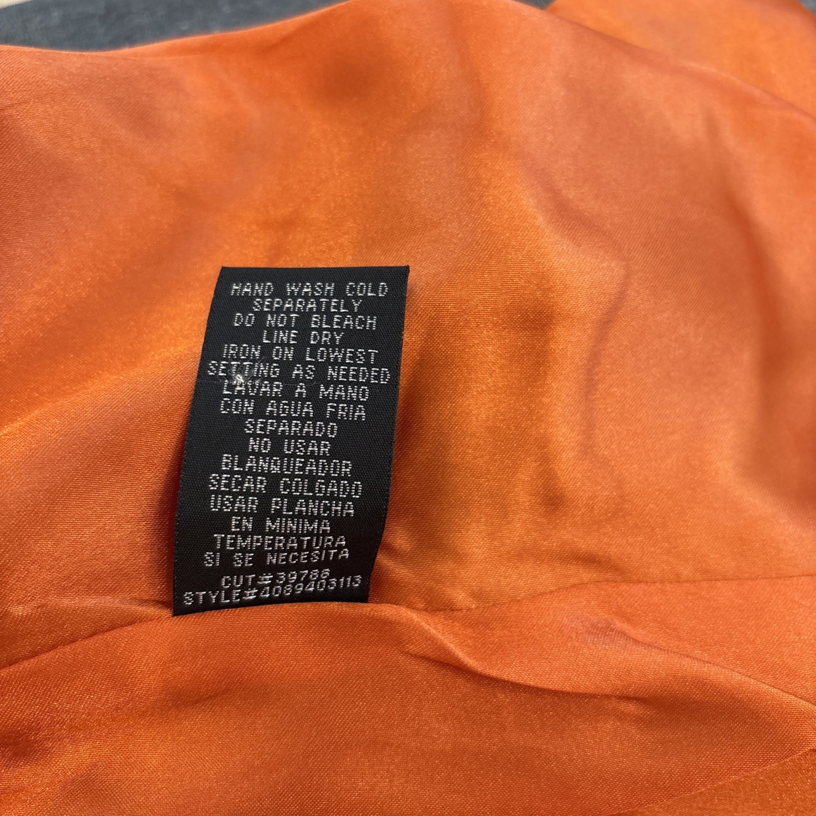 VTG Y2K Rampage Blazer M Linen Blend Charcoal Grey Orange Interior