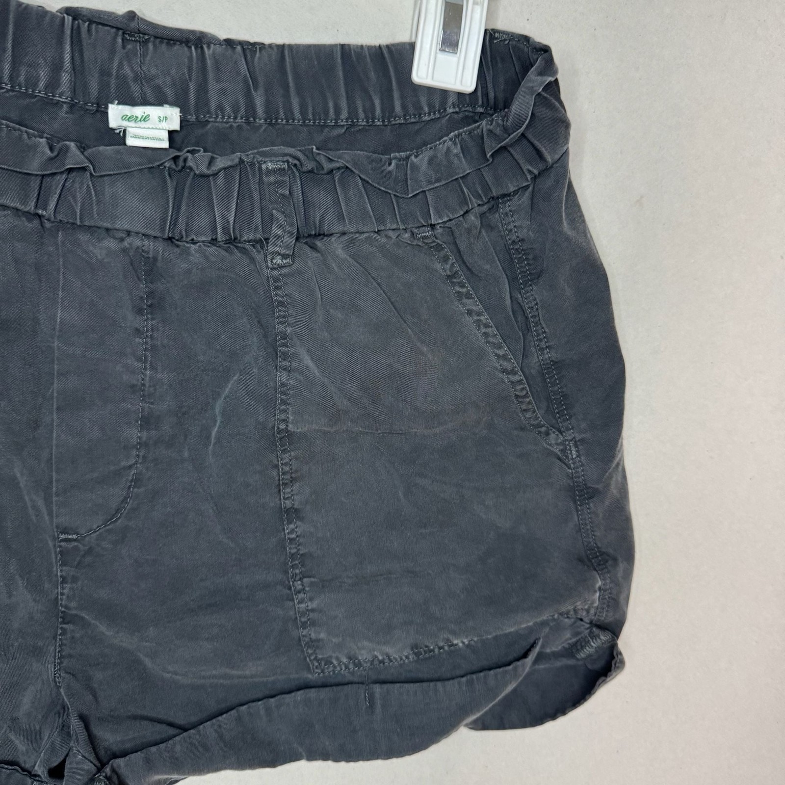 Aerie High-Waisted Ruffle Paperbag Waist Cargo Pocket Shorts
