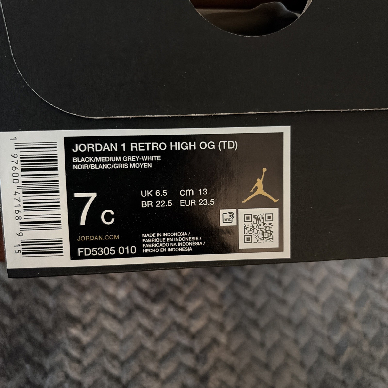 Toddler’s Jordan 1 Retro High OG (TD) Satin Shadow Size 7C Athletic Casual NWB