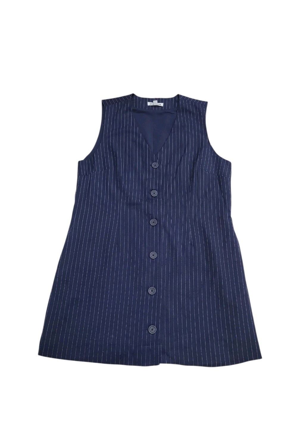 Steve Madden Women’s Machine Washable Pinstripe Sleeveless Mini Dress M Medium