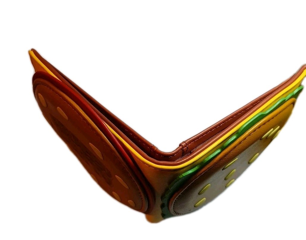 SpongeBob SquarePants Inspired Krabby Patty,bifold Wallet Unisex 4″×4″Free Ship