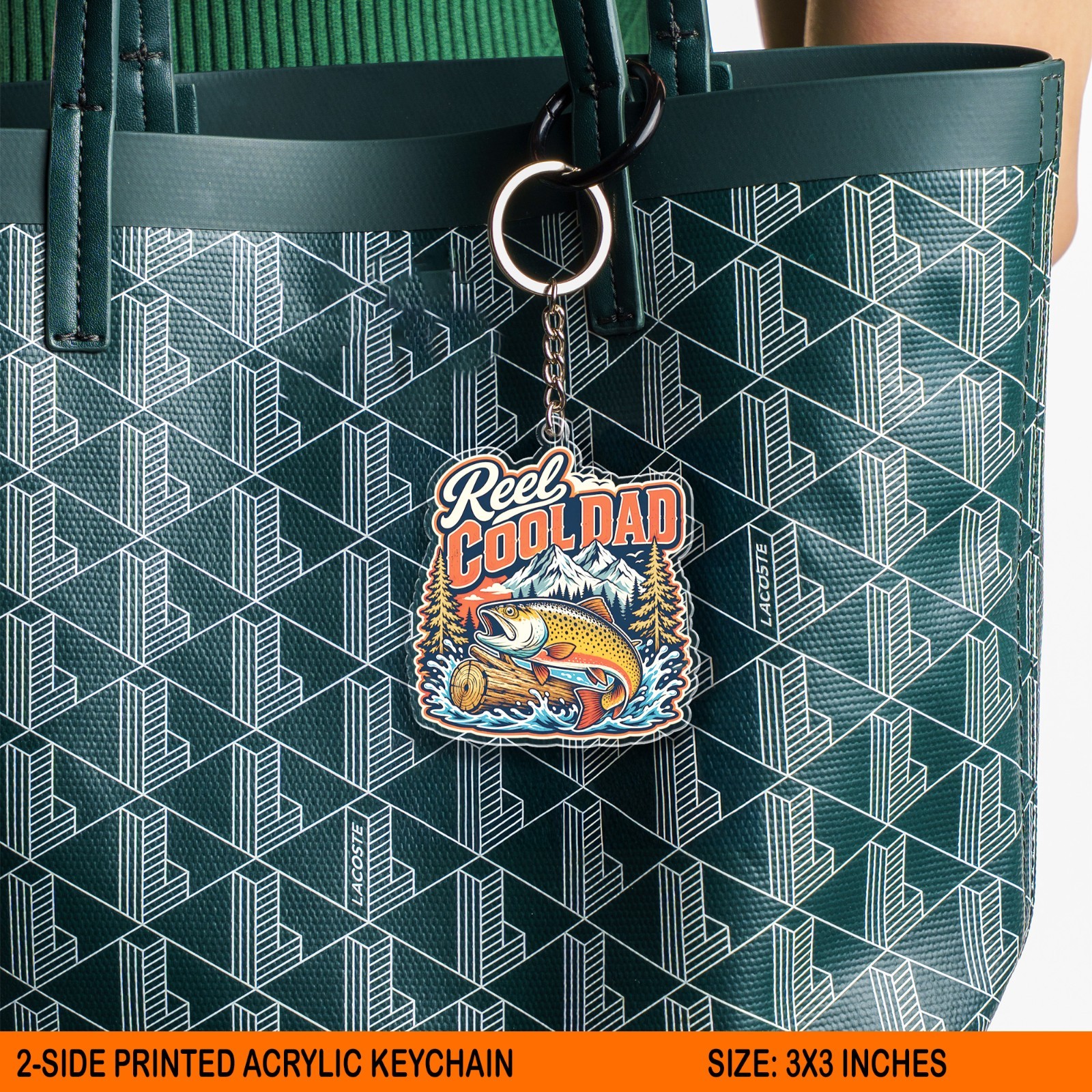 Reel Cool Dad Acrylic Keychain, Trout Fishing Father Gift