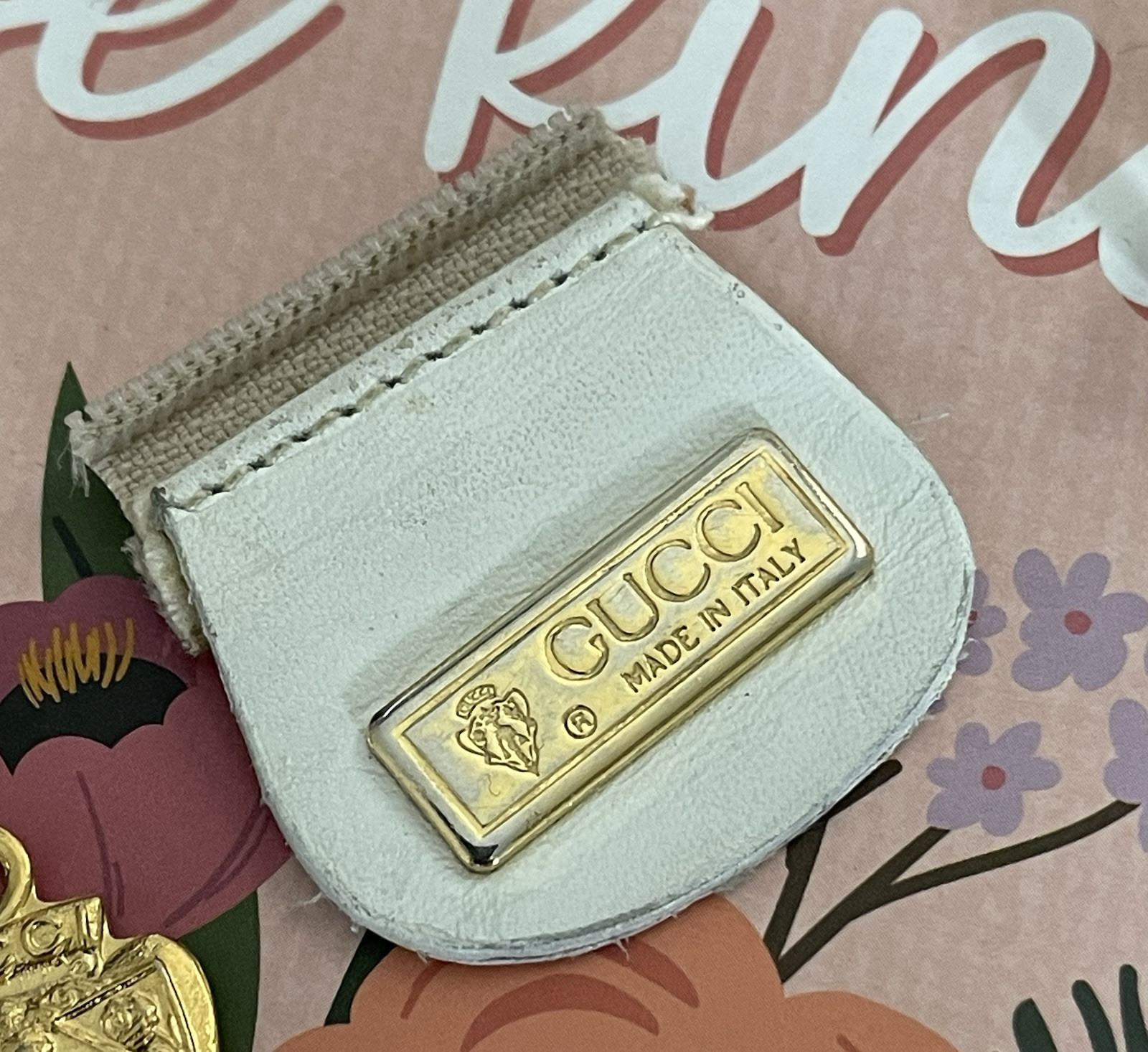 Lot Vtg Gucci Junk Bag Replacement Parts Zipper Pull Metal Logo Bar GG Emblem