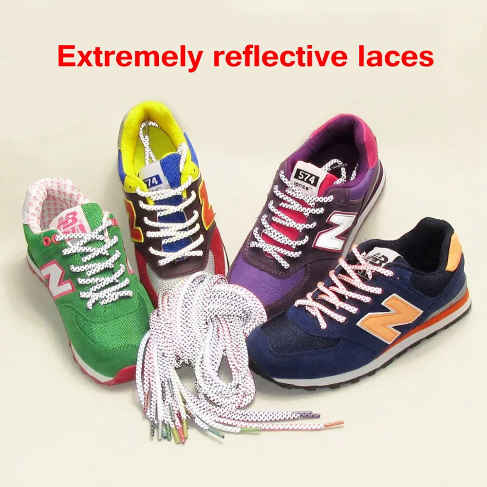 3M Reflective Round Rope Shoe Laces Shoelaces Sneakers Athletic Sports Strings