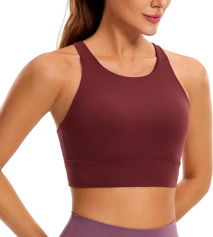 CRZ YOGA Women’s Bra, Womens Butterluxe Strappy Back Longline Sports Bra, 205