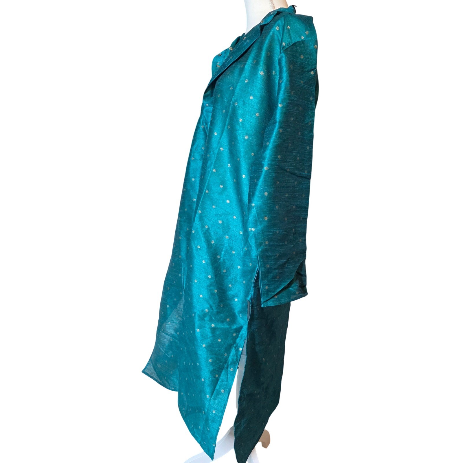 NWT RAJASI POSHAK Teal Geometric Pattern Ethnic Churidar Kurta Men Boys 110cm