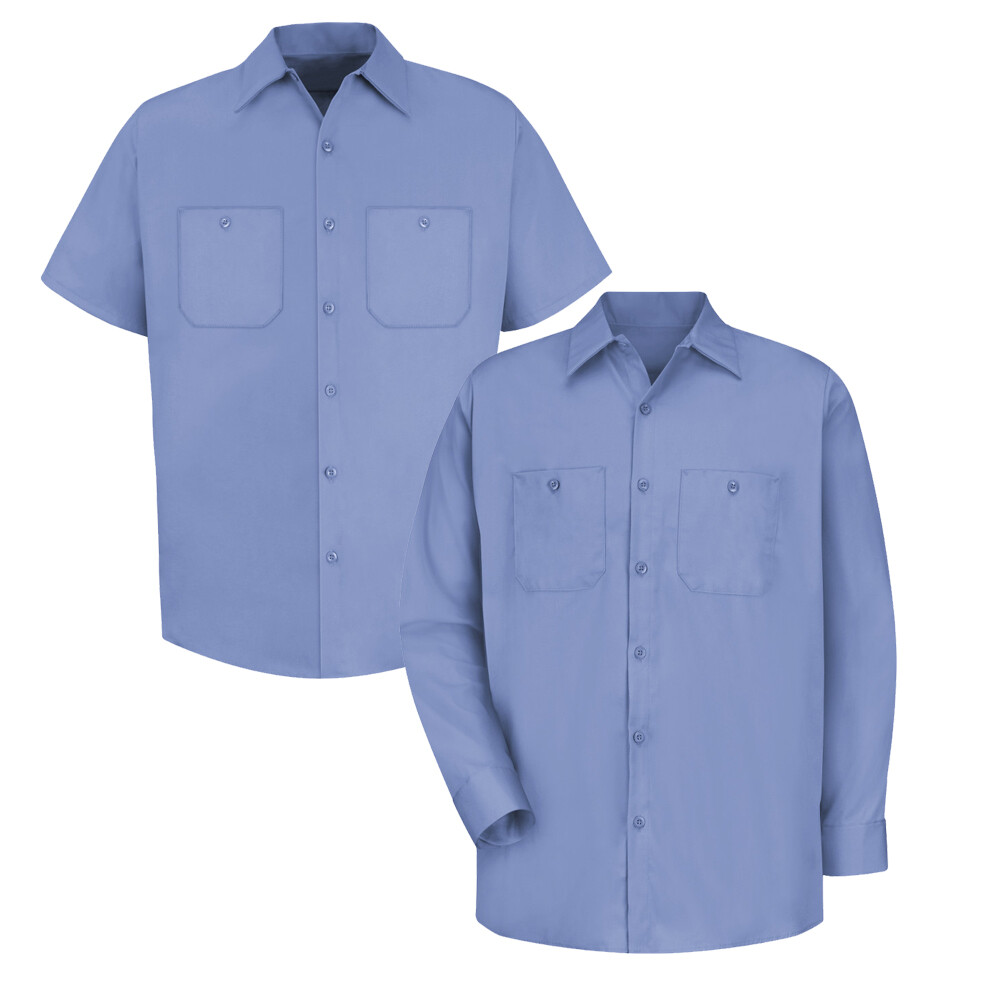 Red Kap Work Shirt 100% Cotton 2 Pocket Men’s Durable Industrial Uniform