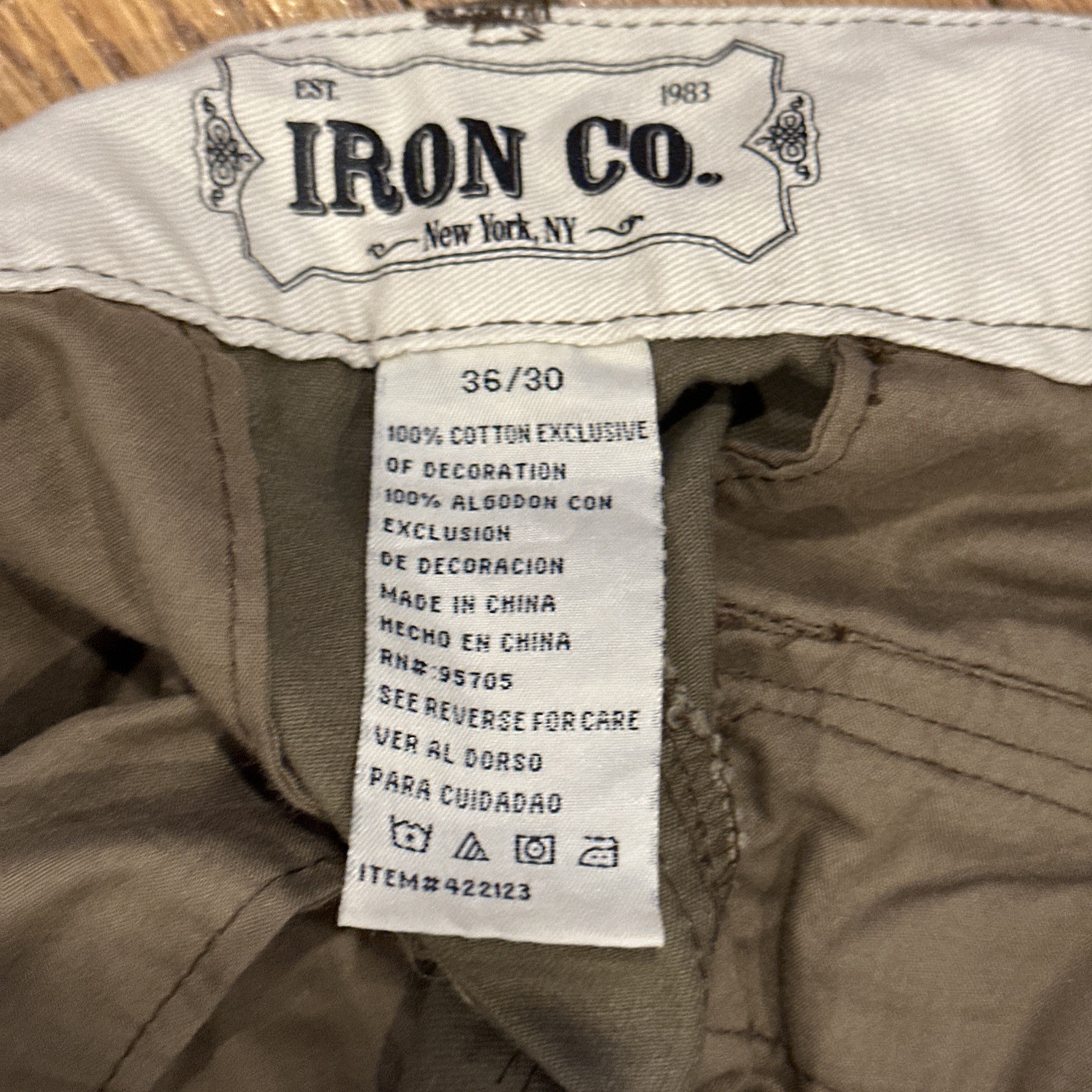 Iron Co Men’s Cargo Pants W/Belt Straight Leg Standard Fit 36×30 Olive Green NWT