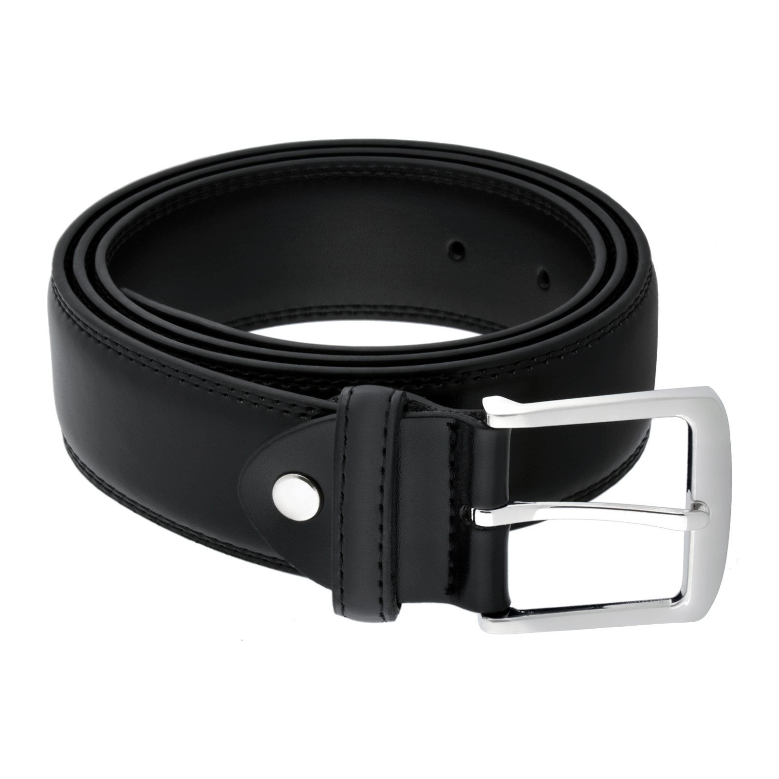Men’s Classic Jeans Dress Black Leather Belt, All Sizes, Big & Tall, S-7XL