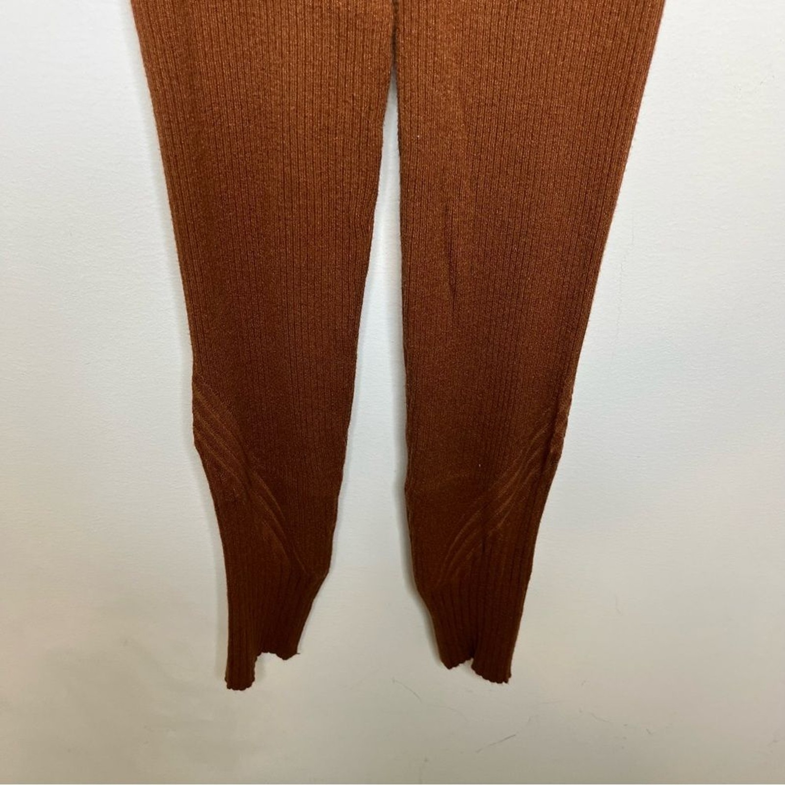Varley Mocado Rib Knit Leggings Tortoise Shell L