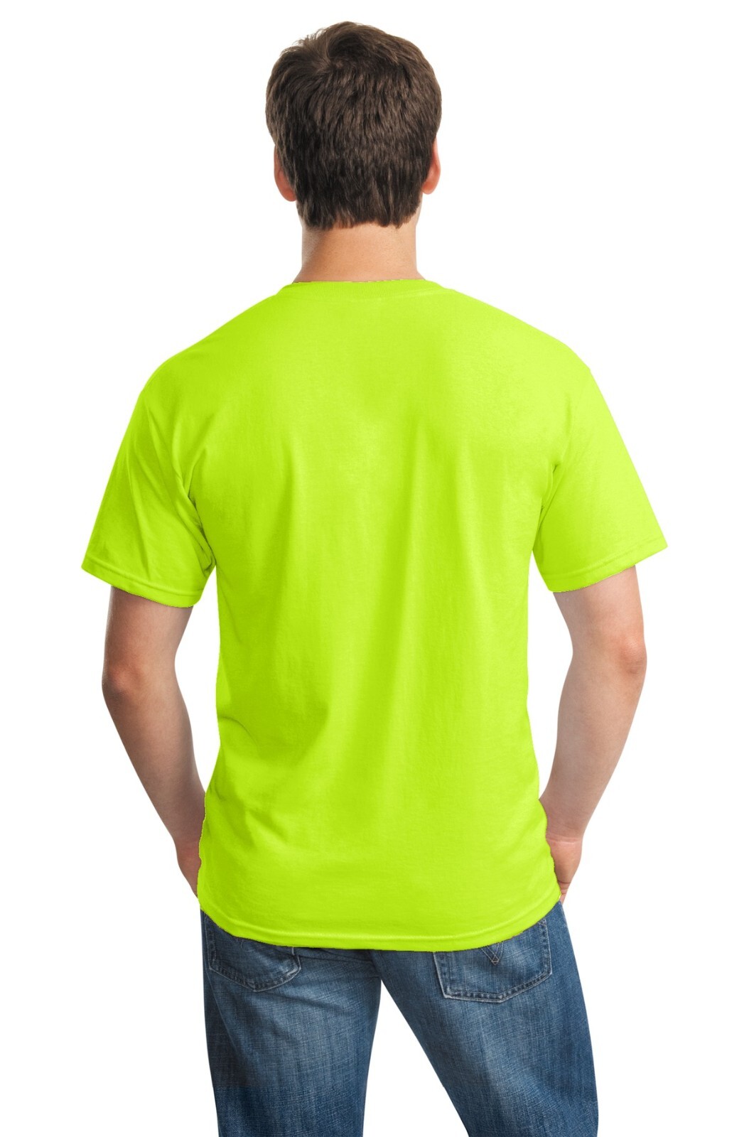Hi Vis T-Shirt Work Safety Green GILDAN Short-Sleeve 12 Pack Safety Shirts