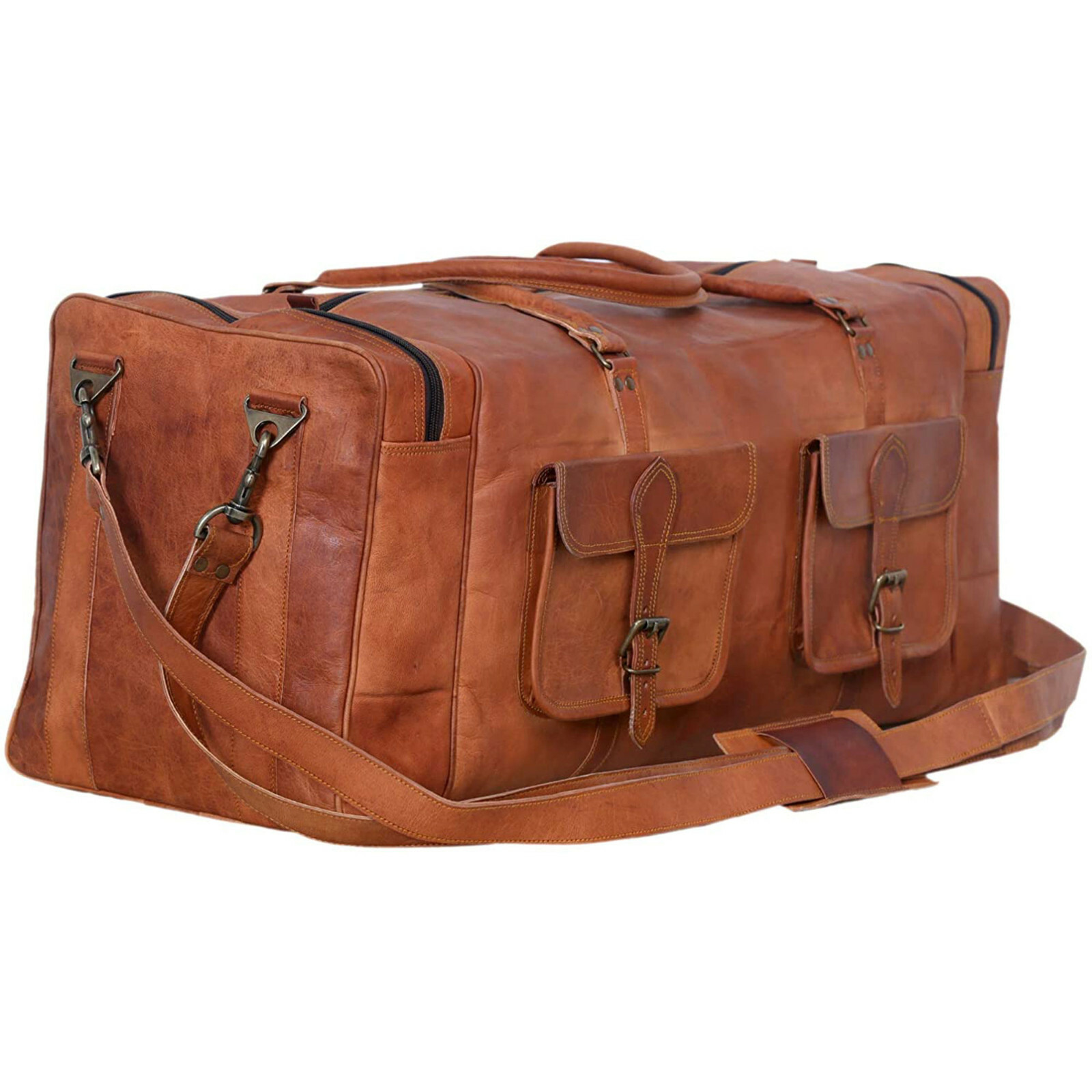 Handmade Leather Duffel Large Travel Gym Sports Overnight Weekender Bag