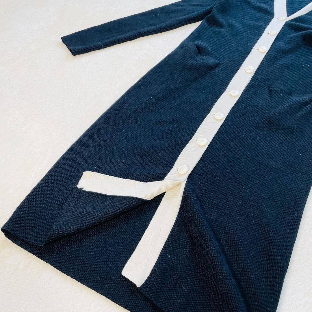 Ralph Lauren Long Cashmere Blend Cardigan Black M Logo Japan