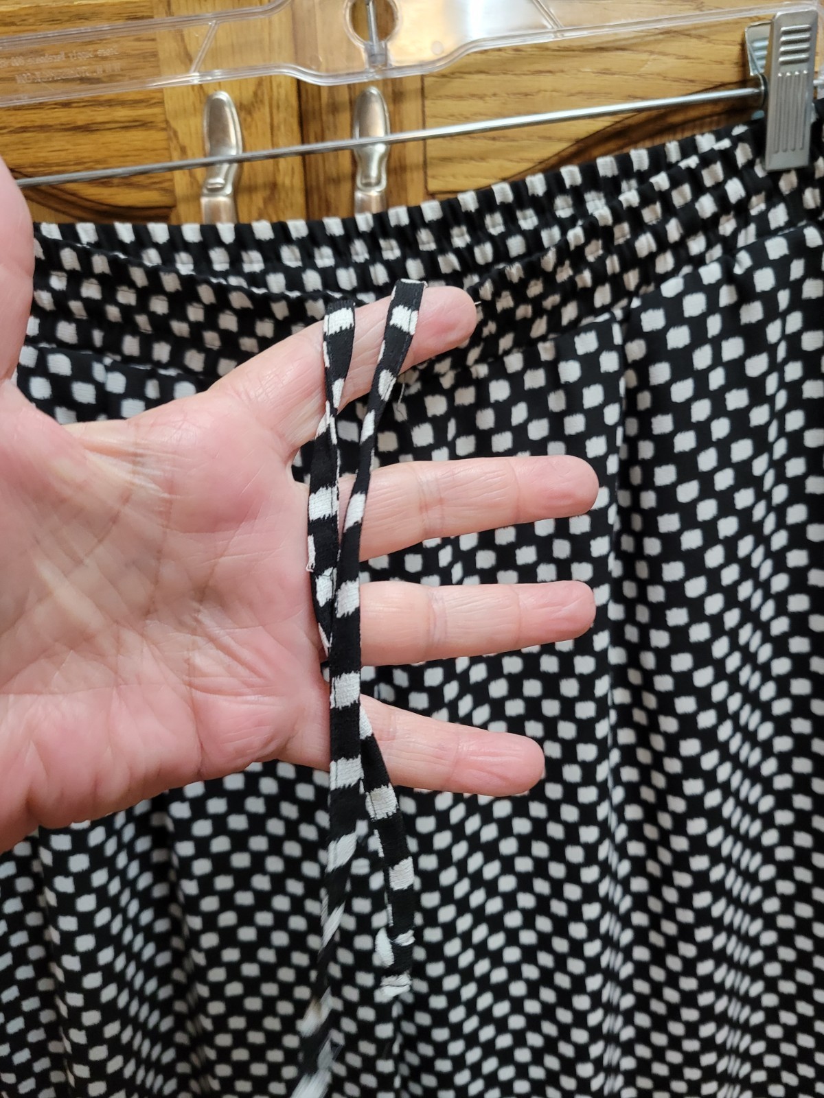Black & White Checkered Lite Wght Strait Leg Beach Pants By Zac&Rachel sz Lrg