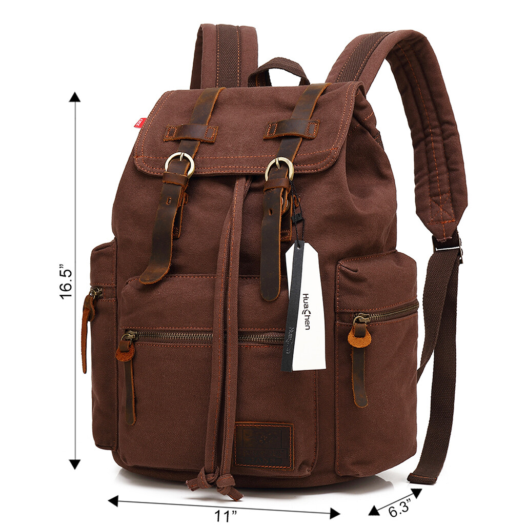 Vintage Canvas Backpack for Men Wome, Casual Daypack Travel Rucksack,School Bag