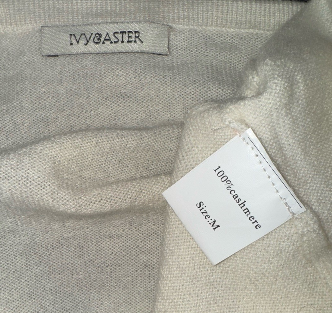 New Ivy & Astor Ivory 100% Cashmere Shrug Sweater Cardigan Bolero Sz M