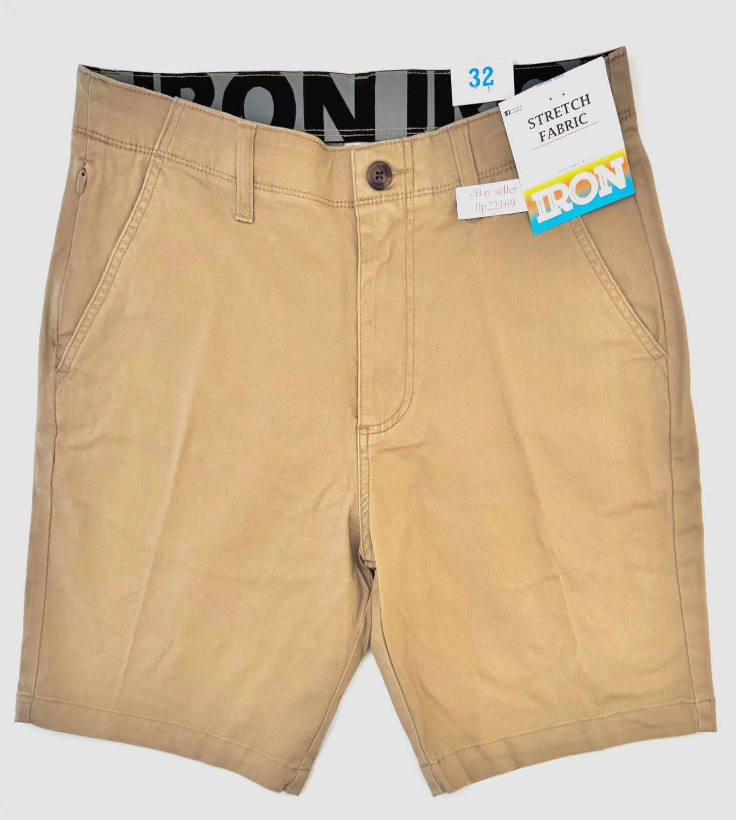 IRON CO Men’s Stretch Shorts (SIZE 32) Flex Waist Flat Front BOARDWALK New Tag!