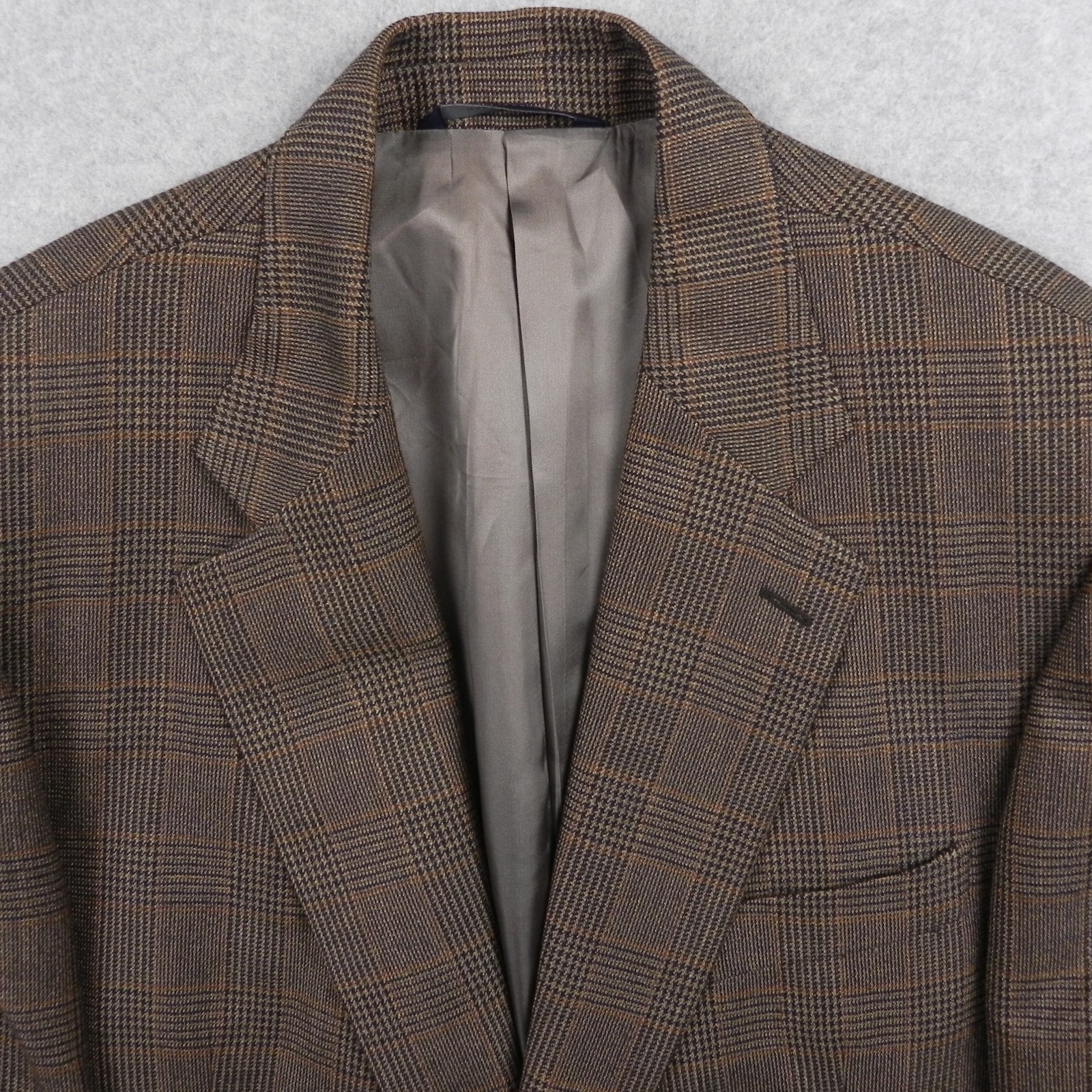 Brooks Brothers Blazer Mens 43R Wool 2-Button Suit Jacket Sport Coat Brown Plaid