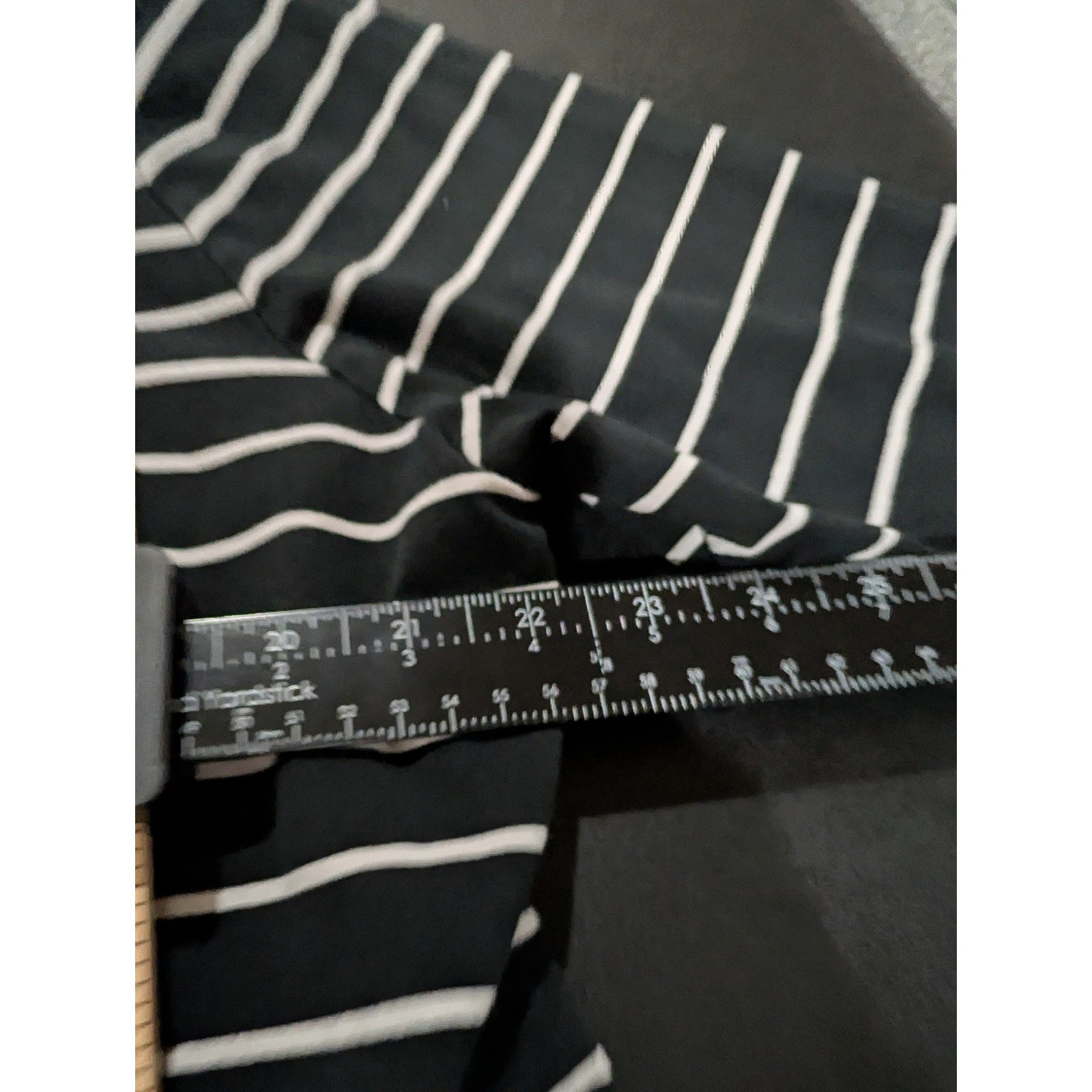 Ava Viv Women’s Striped Top Blouse Shirt Size 2X Black Cotton 3/4 Sleeve Sequins